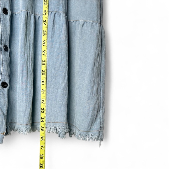 VICI Sunol Chambray Dress | Tiered Button Down | Relaxed Fit | Women’s L | NWOT - Picture 7 of 13